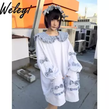 Y2K Kawaii толстовки с изображением Сейлор Мун, осенняя субкультура, отдел шахт, костюм для дочки с изображением ангела, милая толстовка с бантом и милым капюшоном