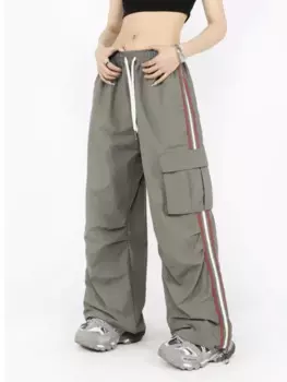 Y2K женская уличная одежда Techwear винтажные карго корейские большие парашютные брюки мужские спортивные брюки с широкими штанинами джоггеры одежда
