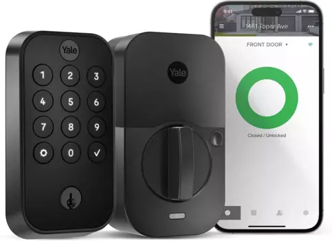 Yale Assure Lock 2 с Wi-Fi, черная подключенная клавиатура, интеллектуальный замок для входной или задней двери, дверной замок с кодом и ключом для обратной связи,