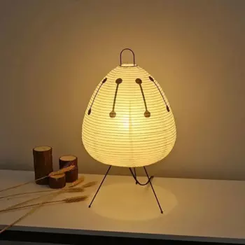 Японская ретро-лампа из рисовой бумаги в стиле Noguchi, настольная лампа, прикроватный столик для гостиной, кабинета, предметы искусства в жилых помещениях