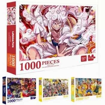 Японские Аниме One Piece Luffy формы карты 1000 взрослые головоломки, детские головоломки игрушки, высокая сложность снятия стресса
