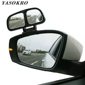 YASOKRO Автомобильное зеркало заднего вида, регулируемое на 360 градусов автомобильное зеркало для слепых зон, автомобильное широкоугольное выпуклое зеркало, двойное зеркало