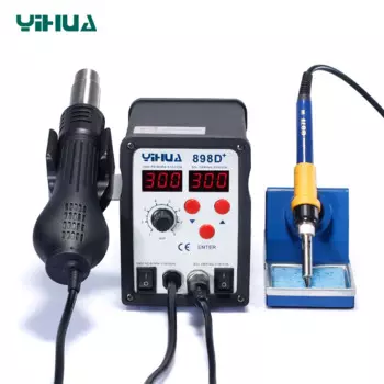 YIHUA898D + инструмент для ремонта ячеек, паяльная станция большой мощности, паяльная станция горячего воздуха 720 Вт для сварочного аппарата материнской платы