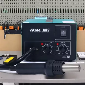 YIHUA 850 3 сопла, бессвинцовая паяльная станция горячего воздуха, паяльная станция SMD с тепловой пушкой