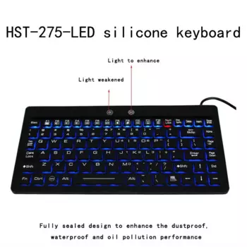 YLGF L27 светодиодный-WH, IP67, IP68, Водонепроницаемая клавиатура, промышленная клавиатура, силикон, бесшумная подсветка, встроенный, светодиодный, подсветка