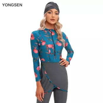 YONGSEN Мусульманский купальник Burkini женский скромный купальник с длинным рукавом