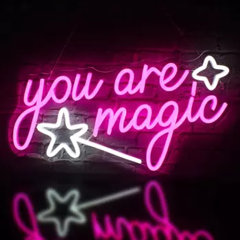 You Are Magic Неоновая вывеска Настенный декор комнаты Светодиодная вывеска Искусство Волшебная вывеска Ресторан Вечерние мероприятия Детский подарок для женщин Светодиодная настенная вывеска