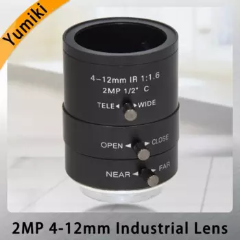 Yumiki 2MP 4-12 мм объектив C Mount 2,0 мега пикселей HD промышленный объектив Vari-Focal ручной Iris CCTV объектив для камеры видеонаблюдения