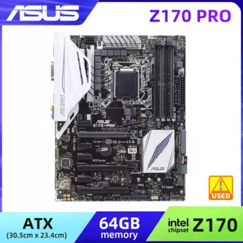 Z170 Материнская плата ASUS Z170-Pro Для Core i7 6700 7700 i5 6400 6500 6600 7400 7500 7600 LGA 1151 материнская плата для i3 6100 6300 7100