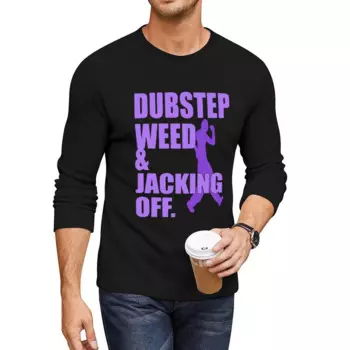 Забавная длинная футболка Dubstep Weed And Jacking Off, мужская одежда, футболка с аниме, мужская одежда