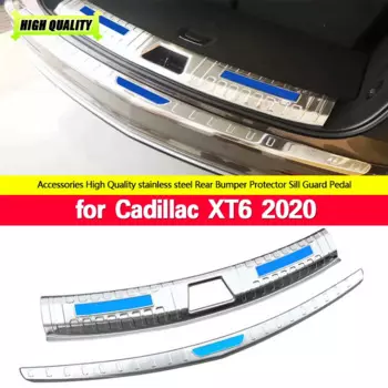 Задний бампер из нержавеющей стали для Cadillac XT6 2019 2020, внутренний и внешний протектор, протектор для багажника, отделка, Стайлинг автомобиля