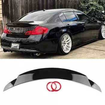 Задний спойлер для INFINITI G35 G25 G37 Q40 4-дверный седан 2007-2015 глянцевый черный автомобильный багажник крышка декоративная отделка верхняя губа разветвителя