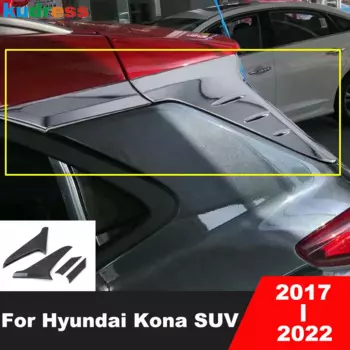 Задний спойлер из углеродного волокна для Hyundai Kona Kauai 2017-2020 2021 2022, обшивка, отделка, треугольные украшения, аксессуары для автомобиля