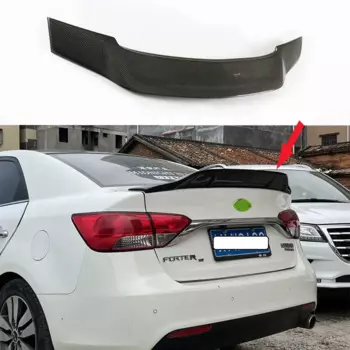 Задний спойлер высокого качества для Kia Forte 2009-2016 100% из настоящего углеродного волокна, внешний стиль