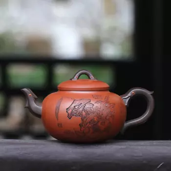 Zanghutianxia большой емкости Исин Фиолетовый Глиняный Чайник ручной работы вырезанный высококлассный чайный набор сырой руды красный кожаный Дракон фиолетовая глина T
