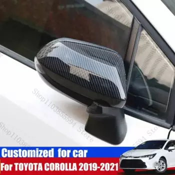Запасная крышка для бокового зеркала заднего вида для TOYOTA COROLLA 2019-2021, аксессуары, блеск из углеродного волокна
