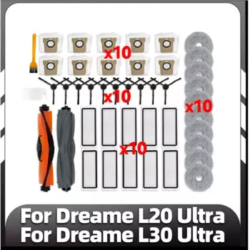Запчасти для робота-пылесоса Dreame L20 Ultra / L30 Ultra / X20 Pro, основная боковая щетка, фильтр НЕРА, насадка на швабру, пылесборник