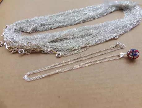 Заводские серебряные цепочки для ожерелья Suply, посеребренные медные цепочки для ожерелья оптом, 120 шт./партия