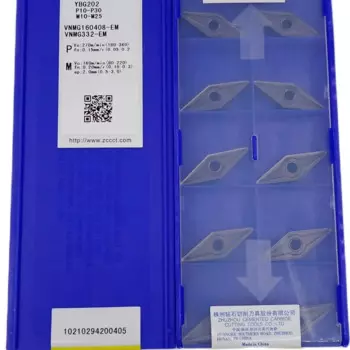 ZCC VNMG 160408 -EM YBG202 YBG205 Токарные инструменты Токарный станок с ЧПУ Твердосплавные вставки для обработки стали и нержавеющей стали VNMG 160408 EM