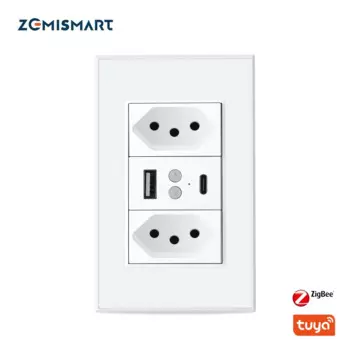 Zemismart Tuya Zigbee умная бразильская розетка 10A 20A порт Alexa Google Home управление голосом таймер