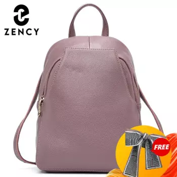 Zency Charm женский рюкзак из 100% натуральной кожи с противоугонной кнопкой, элегантные женские дорожные сумки, школьный рюкзак для девочек, праздничный рюкзак