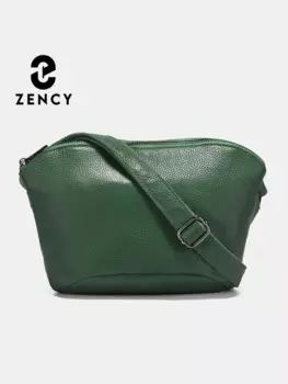 Zency маленькая кожаная сумка для женщин, простые повседневные сумки с карманом на молнии, регулируемый ремень, сумка через плечо