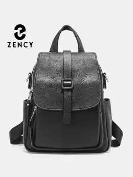 Zency женский маленький рюкзак из 100% натуральной кожи, вместительный дорожный школьный рюкзак для девочек, модный женский рюкзак, сумка на плечо, 2024