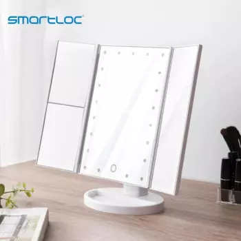 Зеркало для макияжа smartloc с 2 увеличсветодиодный лампами и сенсорным экраном