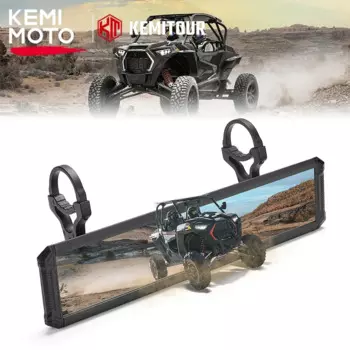 Зеркало заднего вида UTV с ультра-широким обзором 15 дюймов подходит для рулонных стержней 1,65-2 дюйма, совместимых с Polaris RZR Ranger, для Can-Am Maverick X3