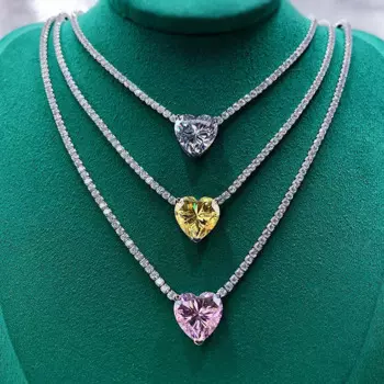 Женская цепочка из серебра 925 пробы, с фианитом