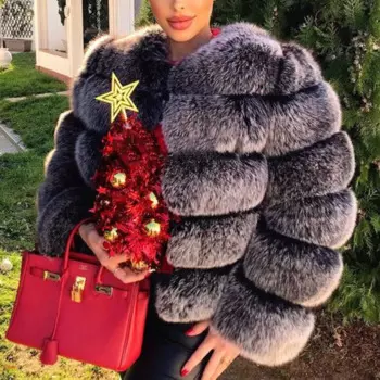 Женская укороченная куртка из искусственного меха, теплая утепленная шуба из искусственного меха с длинным рукавом, короткая пушистая куртка, верхняя одежда на осень и зиму