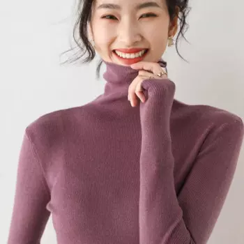 Женская водолазка Traf Y2k, зимняя одежда, элегантный вязаный корейский модный свитер с длинным рукавом, топ, женский джемпер