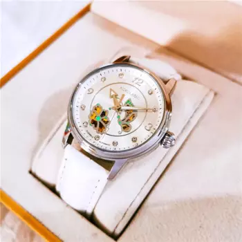 Женские автоматические механические часы Reloj, модные наручные часы для отдыха, женские водонепроницаемые часы с розовым кожаным ремешком