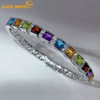 Женские браслеты из турмалина SACE GEMS, Новые Сертифицированные браслеты из стерлингового серебра 925 пробы с натуральным турмалином, 5 мм * 11 шт., 18 см, ювелирные украшения для помолвки