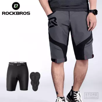 Женские и мужские шорты ROCKBROS 4D 2 в 1, нижнее белье со съемными элементами, велосипедные штаны для восхождения и бега