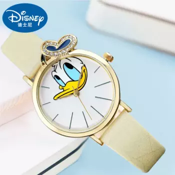 Женские модные повседневные кварцевые наручные часы Disney с героями мультфильмов Дональд Дак ослепляющие блестящие часы Rhinstone милые водонепроницаемые часы