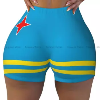 Женские шорты для йоги с флагом Арубы