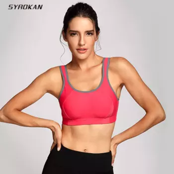 Женские спортивные бюстгальтеры SYROKAN, мягкие бюстгальтеры с полным покрытием, бюстгальтер без косточек
