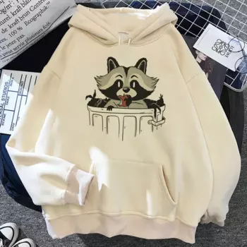 Женские толстовки с капюшоном Racoon, зима 90-х, забавная рубашка с капюшоном, женский спортивный костюм с графическим принтом, 2023