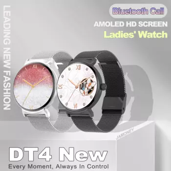 Женские умные часы DT4 с Bluetooth, круглым экраном AMOLED, IP67 WearPro 3D Surround Vision, новинка 2024, умные часы DT NO.1