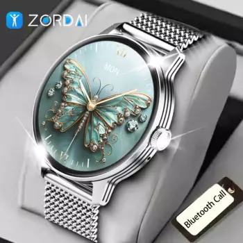 Женские умные часы Zordai с GPS, экран 1,19 дюйма AMOLED 390*390, спортивный монитор сердечного ритма