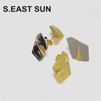 Женские ушные гвозди S.EAST SUN, модные геометрические гвозди из стерлингового серебра 925 пробы, подходят для женщин, модные ювелирные украшения