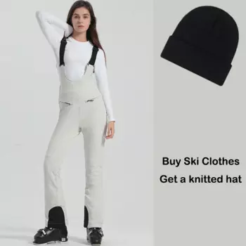 Женские зимние ветрозащитные лыжные брюки на ремешках, водонепроницаемая теплая одежда для сноуборда, уличные комбинезоны, спортивные лыжные брюки