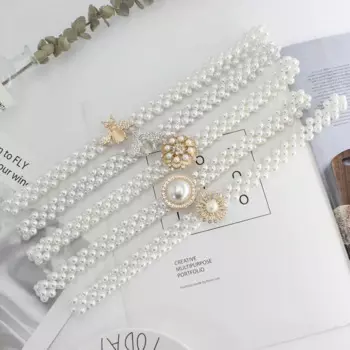 Женский эластичный пояс стразы, украшенный цветочным рисунком, 1 шт.