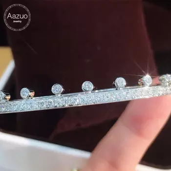 Женский браслет Aazuo из настоящего белого золота 18 К с бриллиантами 1,3 карата