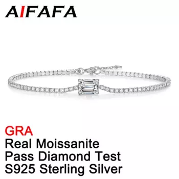 Женский браслет AIFAFA с изумрудом, 1 карат, из серебра 925 пробы