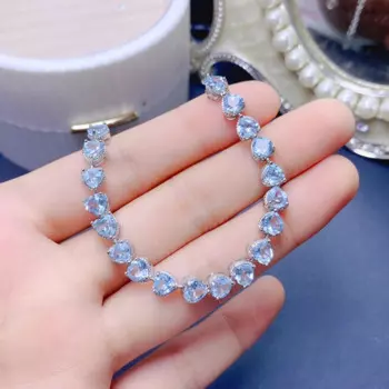 Женский браслет из серебра 925 пробы с натуральным топазом