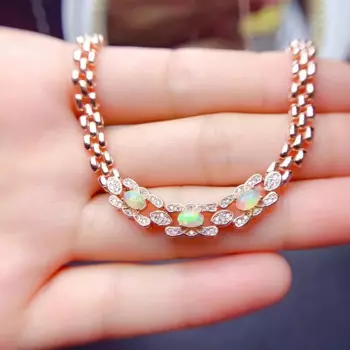 Женский браслет из серебра 925 пробы с круглыми кристаллами