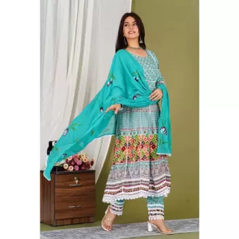 Женский брючный костюм Kurti с принтом, индийский свадебный костюм
