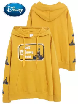 Женский флисовый джемпер с капюшоном и карманами Disney World Castle, флисовый джемпер с принтом Микки Мауса и надписью